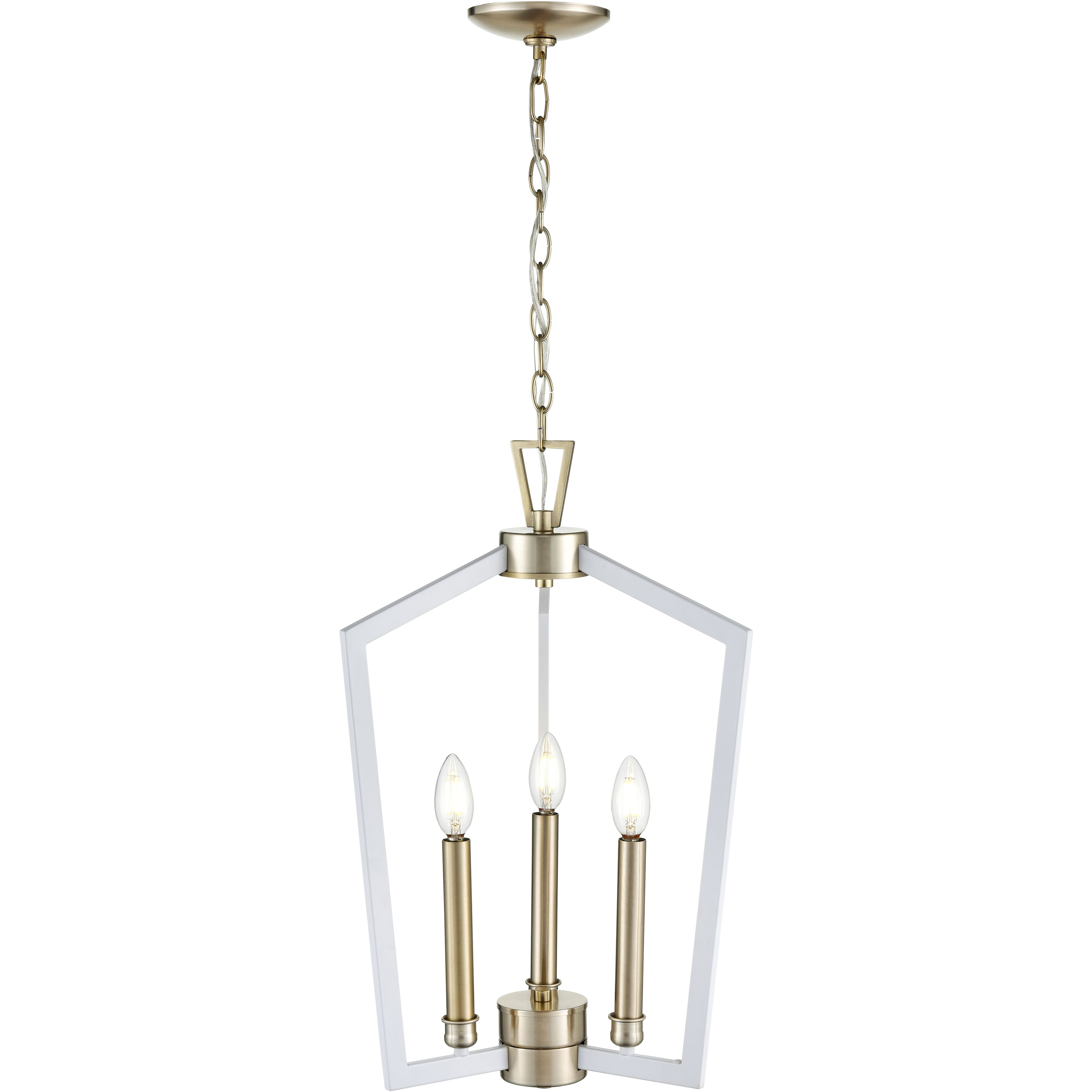 Lizabeth 3 Light 16 inch Matte White/Modern Gold Pendant Ceiling Light